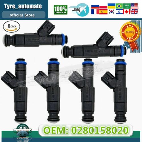 6 PCS Fuel Injectors OE# 0280158020 For Jeep Liberty Dodge Dakota Mitsubishi 3.7