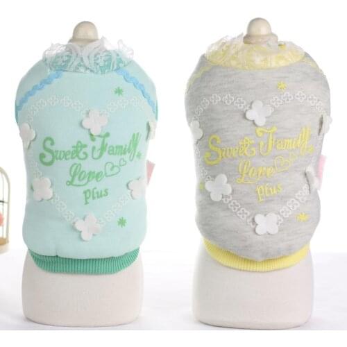 Pet Products Dog Winter Coats Flower Lace Letter Female Soft Coats Parkas Clothing For Dogs Puppy Dog Cat Pet Clothes Apparel