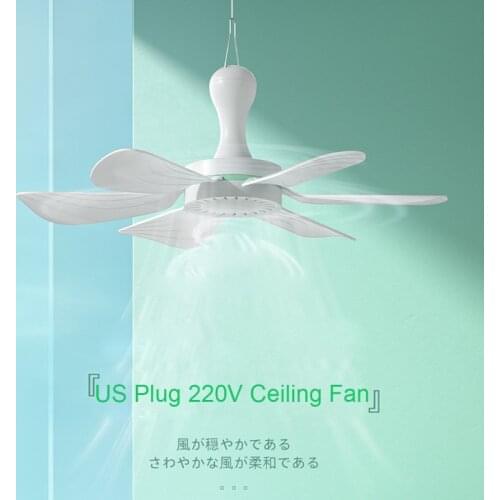 6 Leaves One Speed AC 220V Silent Household Dormitory Bed Air Cooling Hanging Fan with Switch 8W Electric Ceiling Fan