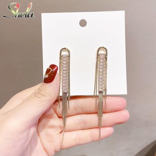 Top Quality Long Tassel Party Wedding Women Dangle Earrings Bohemian Charm Minimalist Exquisite Pendant Trendy Jewelry S925 Pin