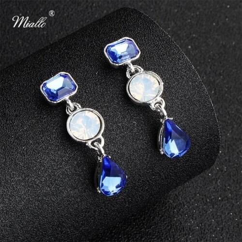 Miallo 2019 Newest Fashion Opal Crystal Women Earrings College Graduation Party Drop Earrings Feminine Jewelry Earrings
