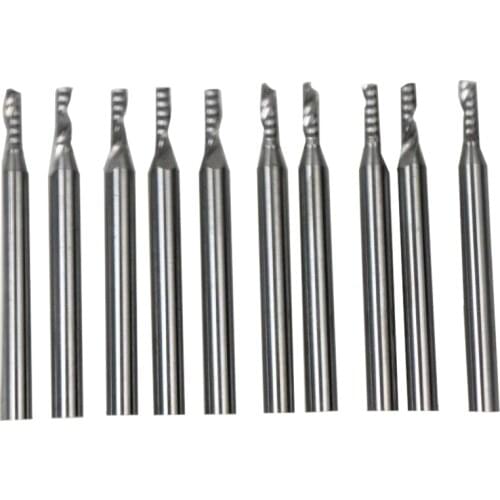 10pcs3.175*2.0*6mm Single Flute CNC Milling Tools Engraving Cutters Wood Carving Bits Drill Blade for Cutting MDF Acrylic
