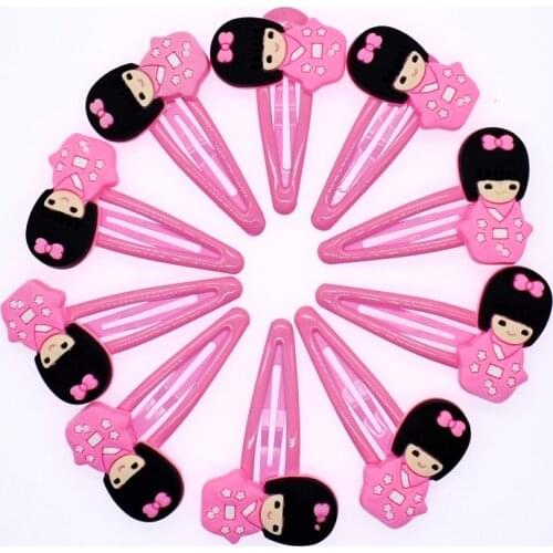 Girls Favor Birthday Gift 10 Pcs Hair Clips Japan Cute Girls Hairpins Wholesale Hair Accessory With Pig Charm