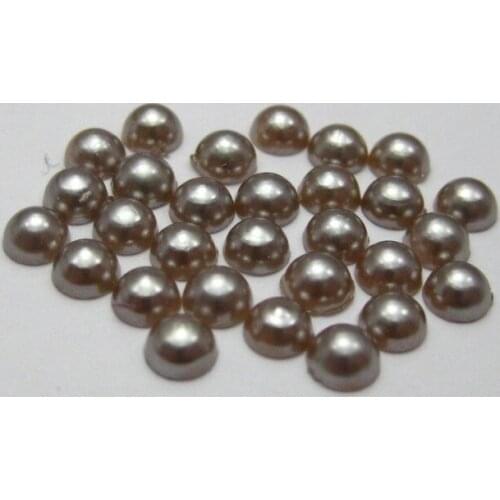 2000 Coffee Half Pearl Bead 4mm Flat Back Round Gems Scrapbook Craft