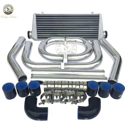 Universale Turbo Intercooler 550*230*65mm 2.5" di Ingresso Uscita Alluminio e Pinna 2.5 "turbina tubo in alluminio piping kit