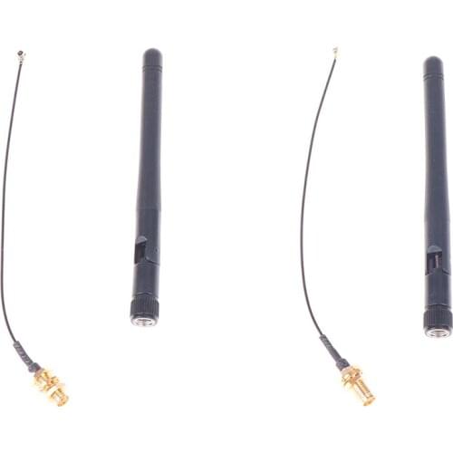 4PCS 17cm PCI U.FL IPX to RP SMA Male Pigtail Cable +2.4GHz 3dBi WiFi 2.4g Antenna Aerial RP-SMA Male wireless router