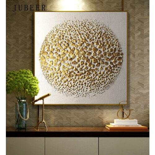 Abstract Wall Art Canvas Paintings Golden Circle Posters and Prints Nordic Decoration Home Wall Pictures for Living Room Decor