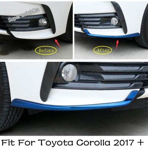 Lapetus Accessories Front Fog Lights Bumper Lower Corner Guard Protector Strip Cover Trim 2 Pcs Fit For Toyota Corolla 2017 2018