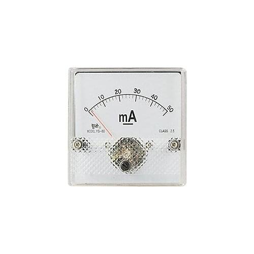 Analogue 0-50mA DC Current Ampere Panel Ammeter YS-80