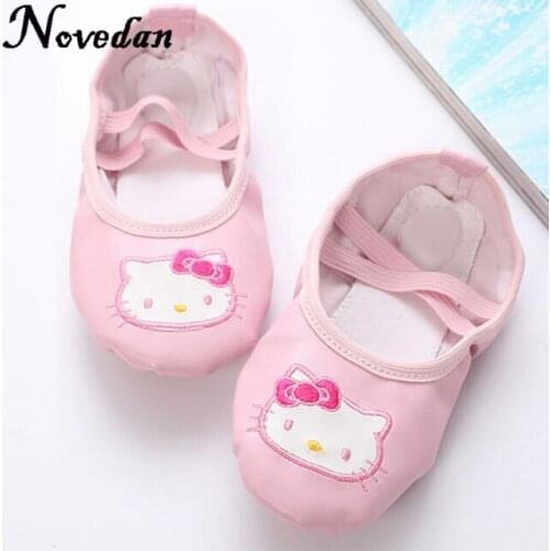 Toddler Girls Soft PU Leather Ballet Shoes Baby Kids Professional Pink Dance Ballet Flat Slipper Practice Shoes For Children