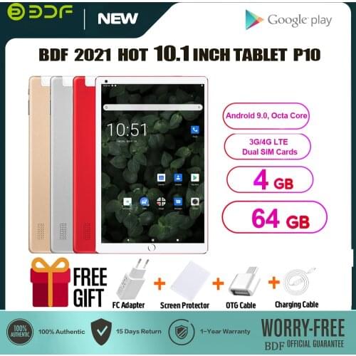 BDF 10 Inch Tablet Pc Android 7.0 Quad Core Dual Camera 5.0MP IPS 1GB RAM 32GB ROM Mobile Laptop Tablets Dual 3G SIM Phone