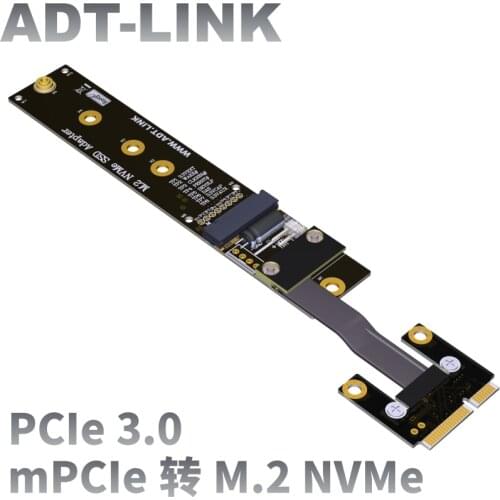 Free Shipping Mini-PCIe To M.2 Key M NVMe SSD Extension Cable M.2 NVME To mPCIe WAN Wifi Extender Adapter PCIe3.0 x1 Full Speed