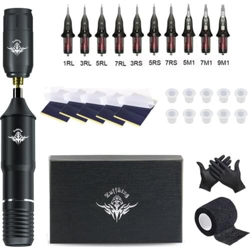 Wireless Rotary Tattoo Pen Machine Set Professional Portable Permanent Makeup Machine With Cartridge Needle Tattoo Body Art