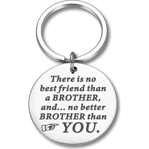 Brother Keychain Fathers Day Gifts for Brother Birthday Gifts for Brother in Law for Family Men Brother Key Ring Tag Jewelry