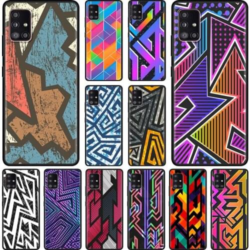 Phone Case For Samsung Galaxy A51 A12 A21s A71 A31 A52 A32 A02s A11 A72 A41 A42 A01 A02 Caso Cool Colour Aesthetic Geometric