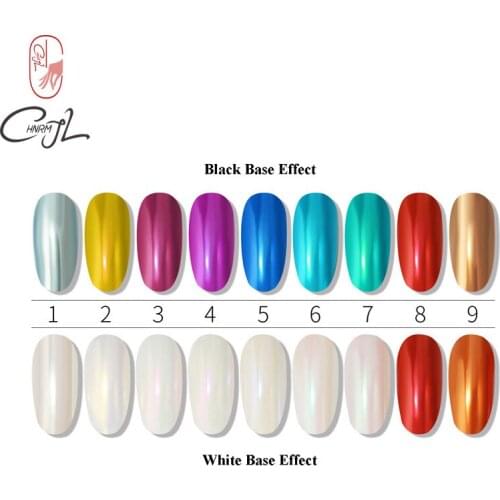 CHNRMJL 9Colors/set Mirror Chrome Nail Glitter Powder Dust Pigment UV Gel Nail Polish Shell Nails Art Manicure Decorations Tool