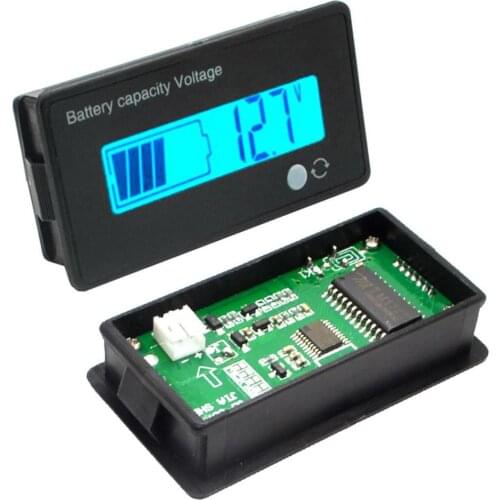 Blue LCD Acid Lead Digital Voltmeter Lithium Battery Capacity Indicator Voltage Tester 8-70V #25