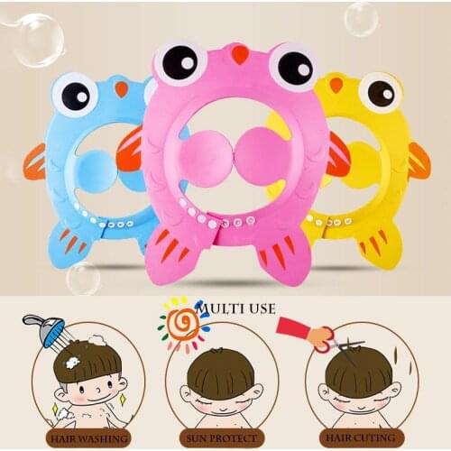 EVA Kids Shampoo Cap Cartoon Baby Bath Ear Eye Protect Hair Hat Adjustable Multi-Use Bathing Shower Cap Suitable Head Visor Hats