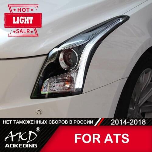 For Car Cadillac ATS L Head Lamp 2014-2018 Car Accessory Fog Lights Day Running Light DRL H7 LED Bi Xenon Bulb ATS-L Headlights