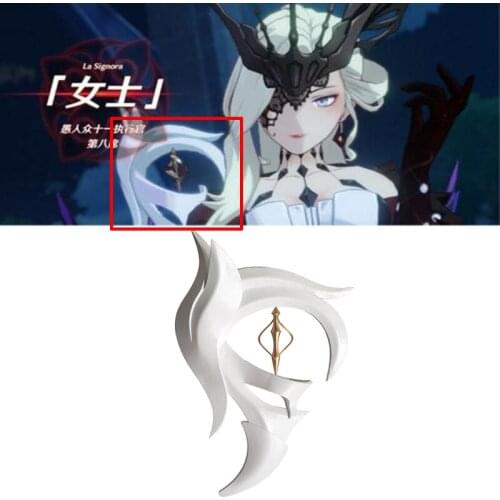 Genshin Impact La Signora White Cosplay Costume Accessory Anime Halloween Carnival Costume Props