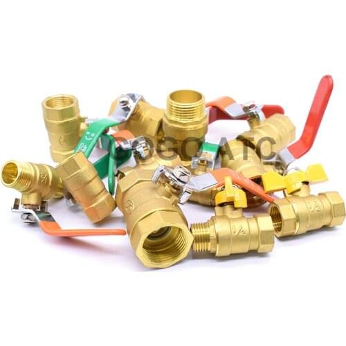 GOGO 1PC high quality long handle butterfly valve brass ball valve switch DN15 1/2 thickened water valve