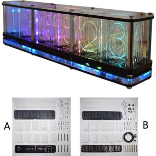 Imitate Full Color RGB Glow Tube Clock LED Music Spectrum DIY Kits Decor Gift