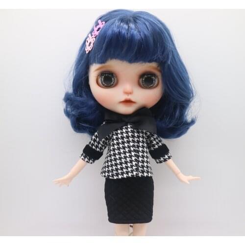 Customization doll Nude blyth doll cute doll Girl blue hair