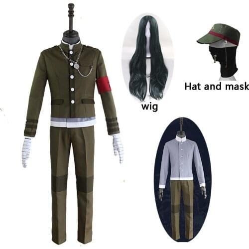 New Japanese Game Danganronpa V3: Killing Harmony Korekiyo Shinguji Cosplay Costume Unisex Halloween Carnival Uniforms and wig