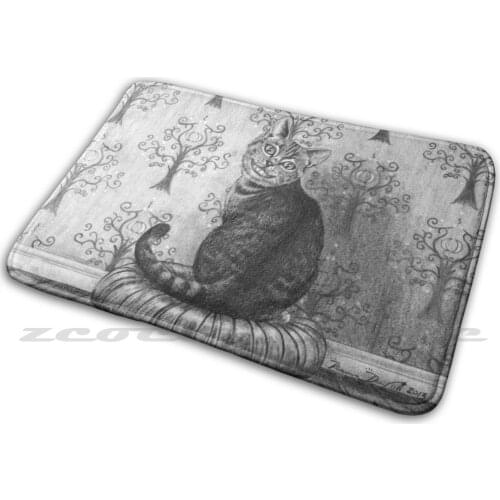 Art Alice In Art Fairy Tale Art Carpet Water Absorb Non-Slip Door Mat Art Cat Cat Art Alice In Alice In Art Through The Looking