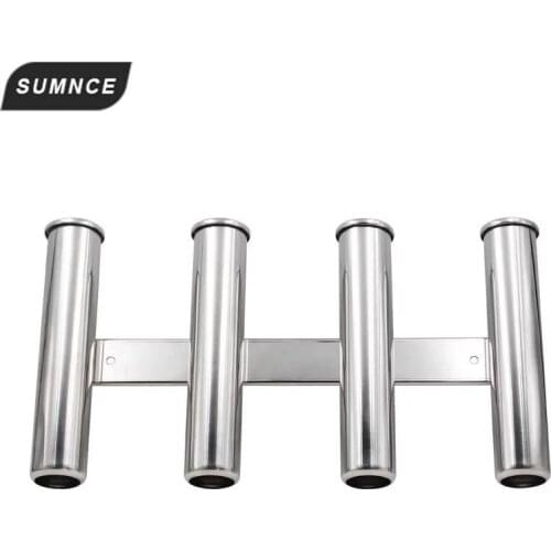 Boat Stainless Steel Fishing Rod Holder 4 Link Tube Rod Pod for Marine Yacht