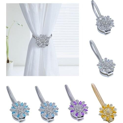 Magnetic Crystal Curtain Tiebacks Curtain Ties Metal Curtain Tieback Hooks for Window Curtain Accessories