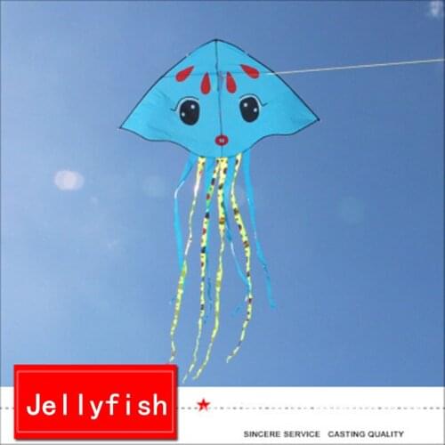 Small Jellyfish Kite Animal Kite High Quality Tearproof Outdoor Sports Flying Toy Children Gift Single Line Long Tail KidsToys