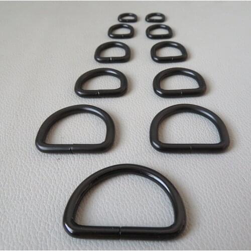 20Pcs/Lot 10mm 12mm 15mm 20mm 25mm 32mm Metal D Ring Buckle Strap Belt Loop For Bag Backpack Pet Cat Dog Collar Clasp Accessory