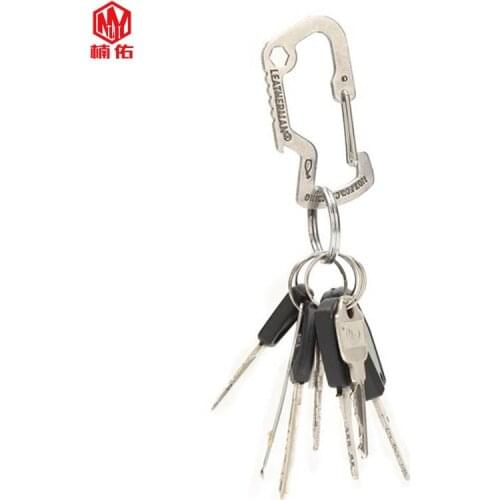 Mini Pike Stainless Steel D-Shaped Carabiner Hanging Buckle Multifunctional Fast Hanging Bottle Opener Wrench