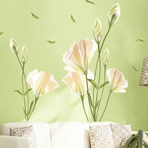 Klily flowers wall sticker home decor living room wall decal mural