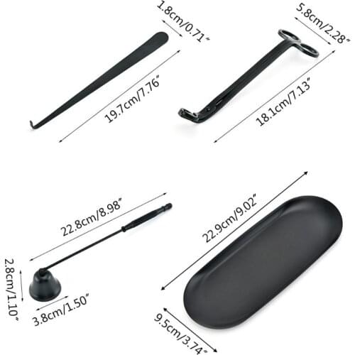 2021 New 4 Pcs Candle Accessory Set Snuffer Wick Trimmer Dipper Tray Plate Scissor Cutter