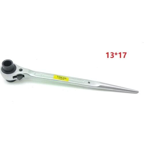 New 1Pcs 32T CR-V 13*17mm 14*17mm Scaffold Ratchet Handle Wrench Tail Ratchet Spanner Rail screw tool