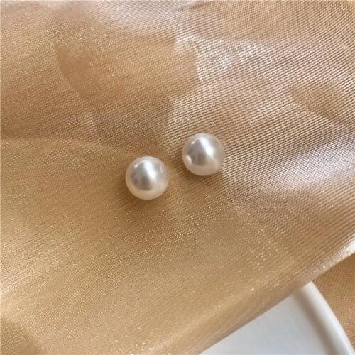 New Pearls Cute Temperament Studs Earrings French Big Bridal Earrings for Wedding