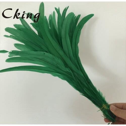 Wholesale 50PCS 40-45CM New Deep Green Rooster tail Feathers For Decoration Craft Feather Christma Diy Pheasant Feathers Chicken