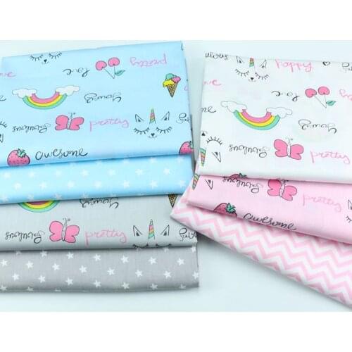 160CMx50CM rainbow butterfly cotton fabric crafts summer apparel girl dress patchwork fabric bedding sewing cotton cloth