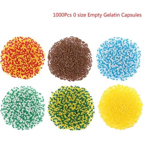 1000Pcs Empty Hard Vacant Gelatin Capsule Size 0#/1#/2# Gel For Medicine Pills Refill Storage