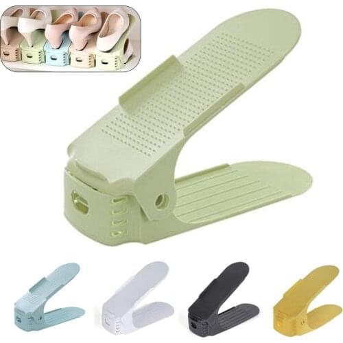 10pcs Adjustable Shoe Organizer Modern Creative Double Shoes Rack Storage Space Saver Organizers Stand Shelf For Living Room