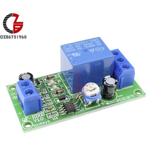 NE555 Time Delay Relay DC 12V Conduction Trigger Timing Delay Timer Switch Pulse Generation Adjustable Time Relay Module