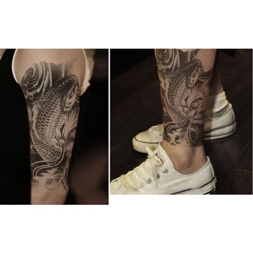 Sexy 3D Waterproof Temporary Exotic Tattoo Stickers Oriental Carp Beauty Makeup Body Art