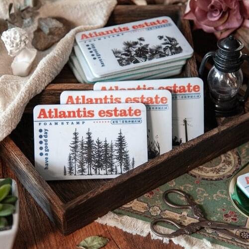 Vintage Jungle Plant Silhouette Decoration Stamp Sponge Rubber Stamps For Scrapbooking Stationery DIY Craft Standard Stamp