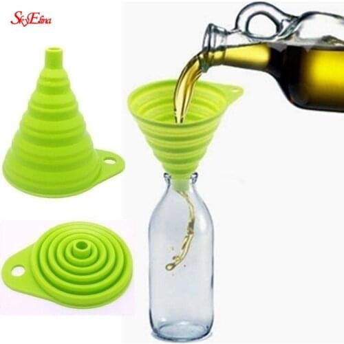 Silicone Folding Funnels Kitchen Tools Kitchen Accessory Foldable Funnel Mini Silicone Collapsible Portable Funnel 5zcf129