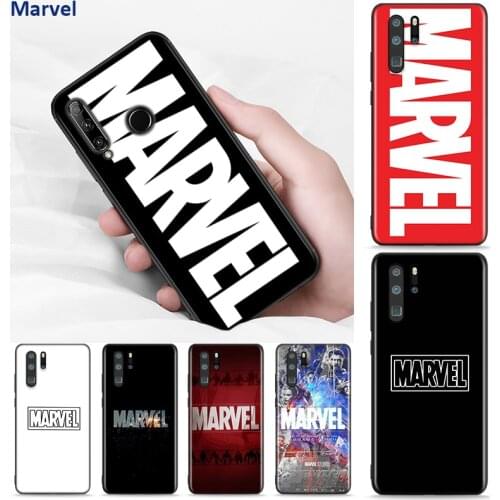 Silicone Black Cover Marvel Logo For Huawei Nova 8 7 6 SE 5T 7i 5i 5Z 5 4 4E 3 3i 3E 2i Pro Phone Case