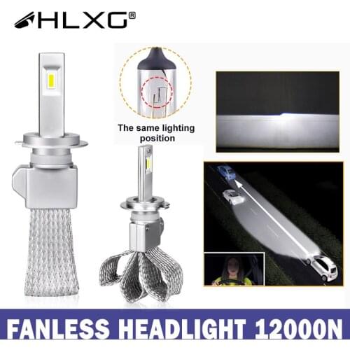 HLXG CSP LED Headlight H4 H7 Auto 12V 6000K 9005 HB4 H11 H8 HB3 9006 LED Lamps Car Bulb copper fanless light lâmpadas dos faróis