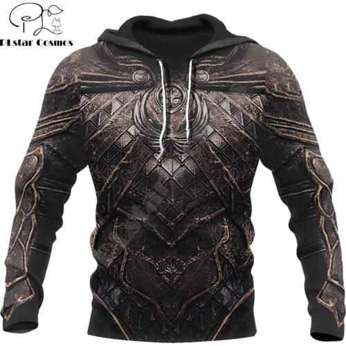 Viking tattoo Armor 3D Printed Men Hoodie Autumn and winter Unisex Deluxe Sweatshirt Zip Pullover Casual Streetwear KJ397