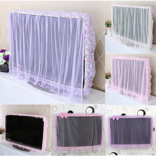 Tv Dust Cover Computer Monitor Protection Stick Wall-Mounted Desktop Curved Screen Soft Fabric Craft